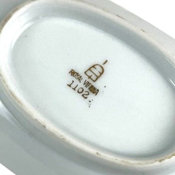 Antique Royal Vienna Courting Couple Porcelain Dish Oval Tray Gold Trim Beehive - Picture 3 of 10